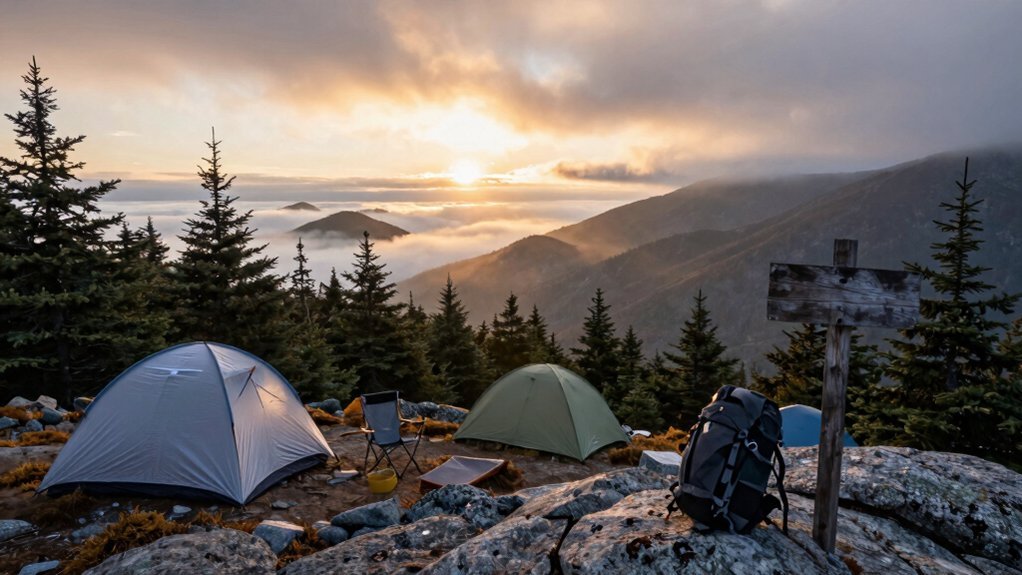 cloudscape camping above treeline