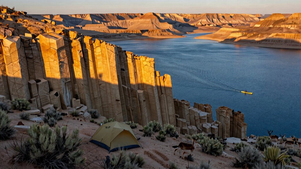desert cliffside lakeside solitude awakening