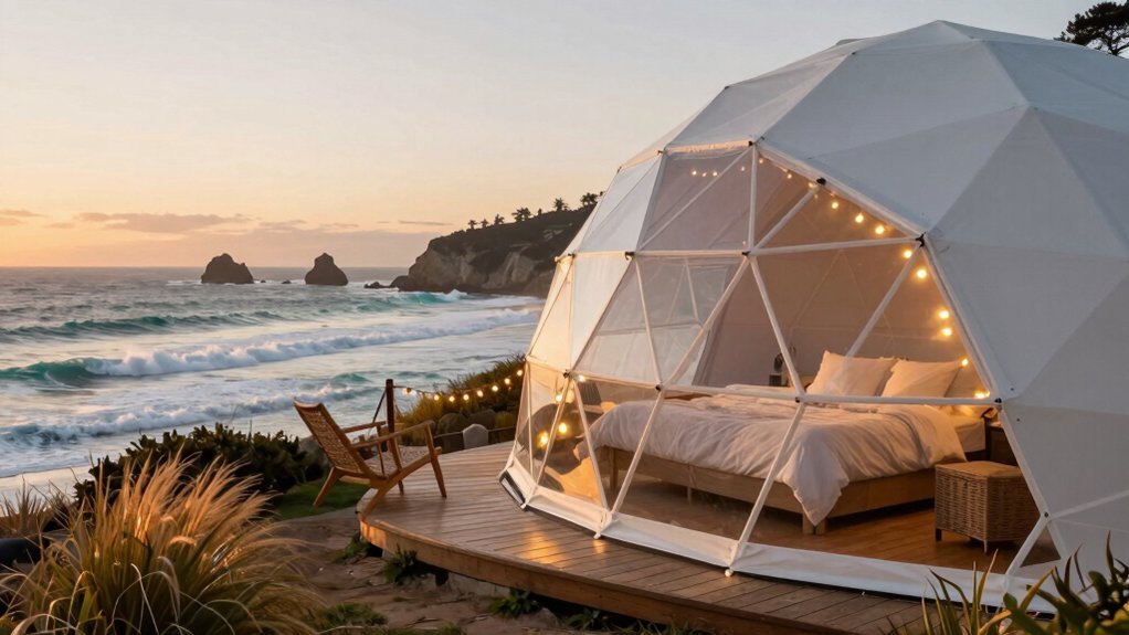 glamping front row ocean views