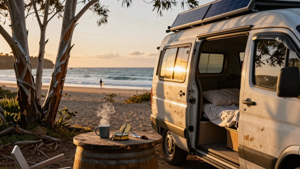 oceanfront van campsite barrels baptisms serenity