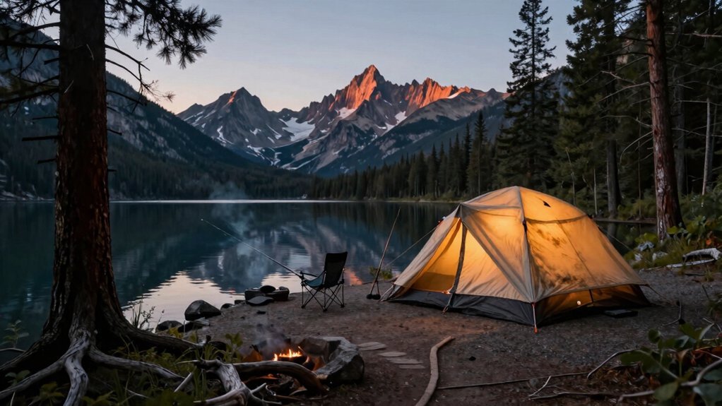 tent only lakefront solace at twenty five mile creek