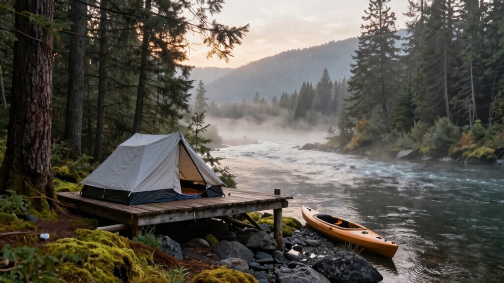 tiny cabins river healing surrender